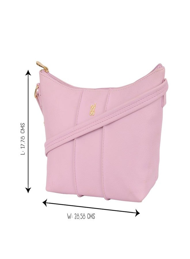 Baggit Women Pink Hobo Sling Bag Small Size | Ladies Stylish Casual Cross Body Purse Handbag - Image 3